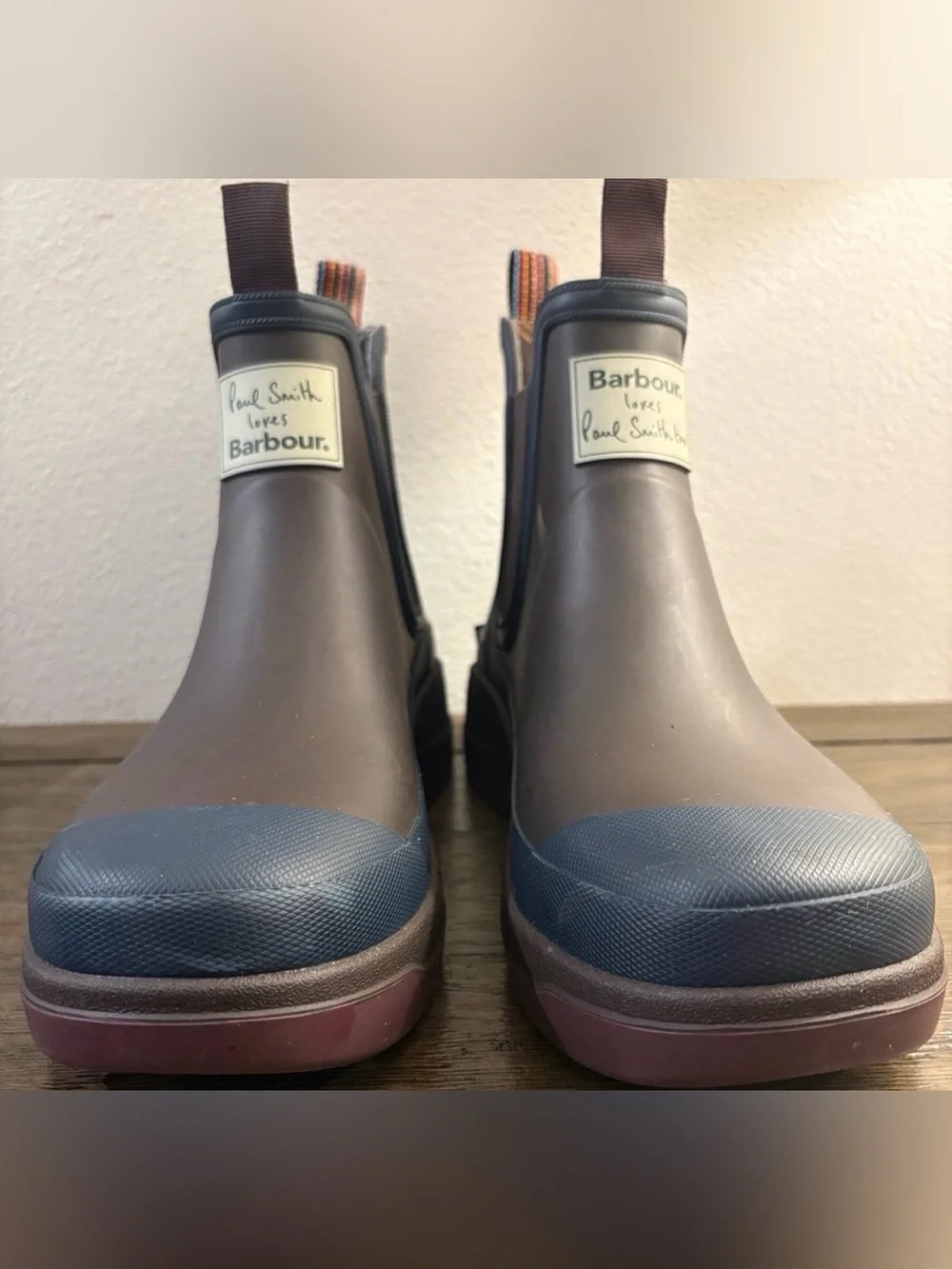 NEW [Barbour] x Paul Smith Rustic Ankle Wellingtons Chelsea Rain Boots Men’s 7